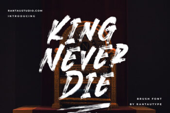 KingNeverDie Brush Font