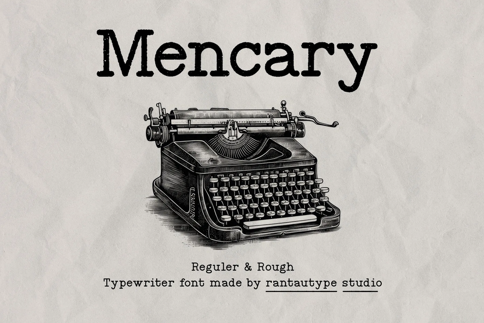 5. Mencary A Old Typewriter Font