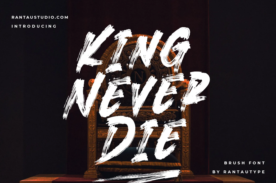 7. KingNeverDie Brush Font