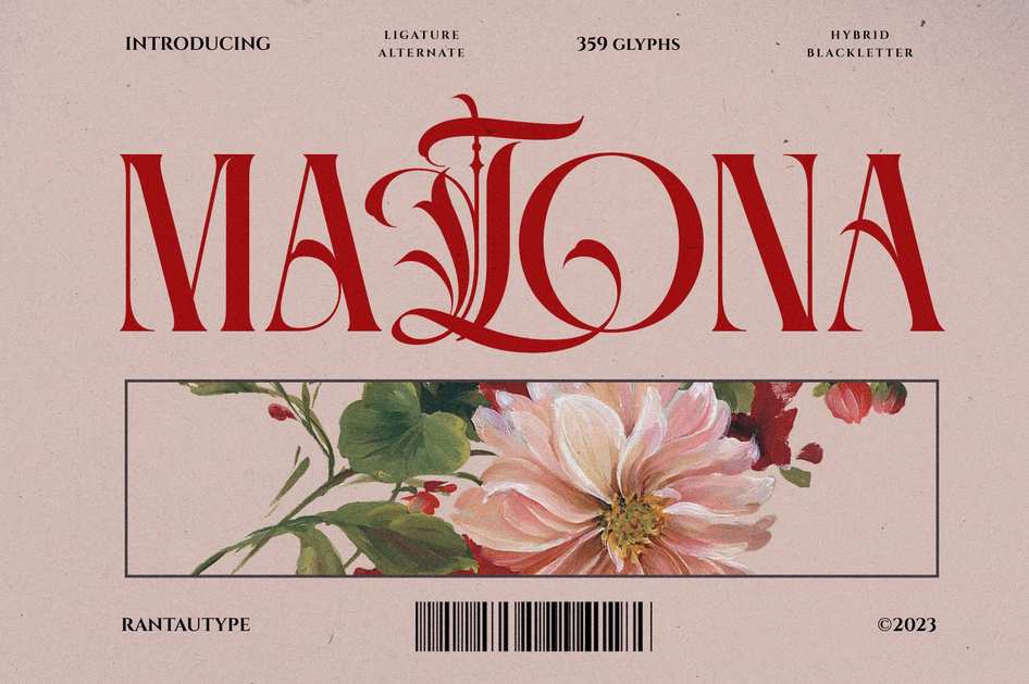 7. Matona Hybrid BlackLetter Font