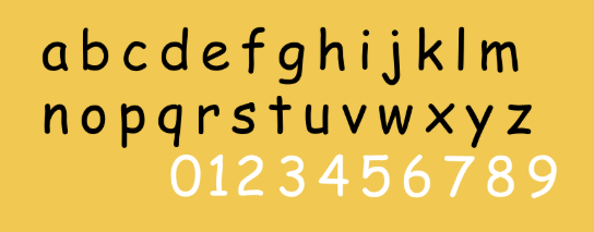 a2. Comic Sans Alphabet