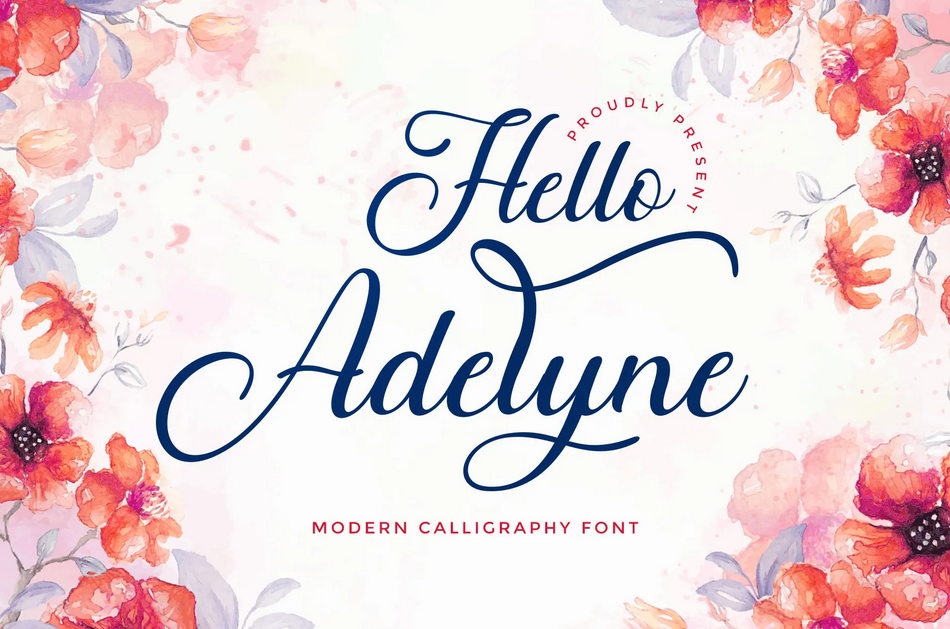 1. Hello Adelyne Calligraphy Font