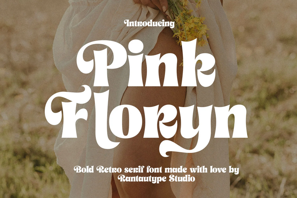 13. Pink Floryn Bold Retro Serif Font