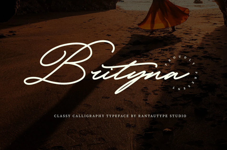 18. Brityna Calligraphy Font