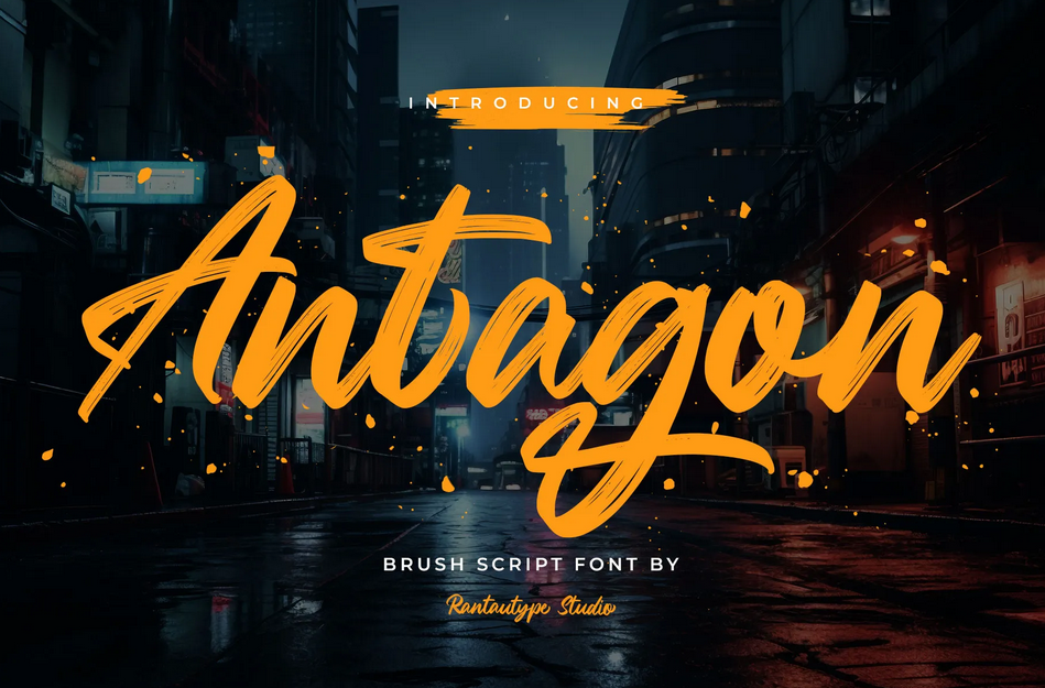 12. Antagon Brush Script Font