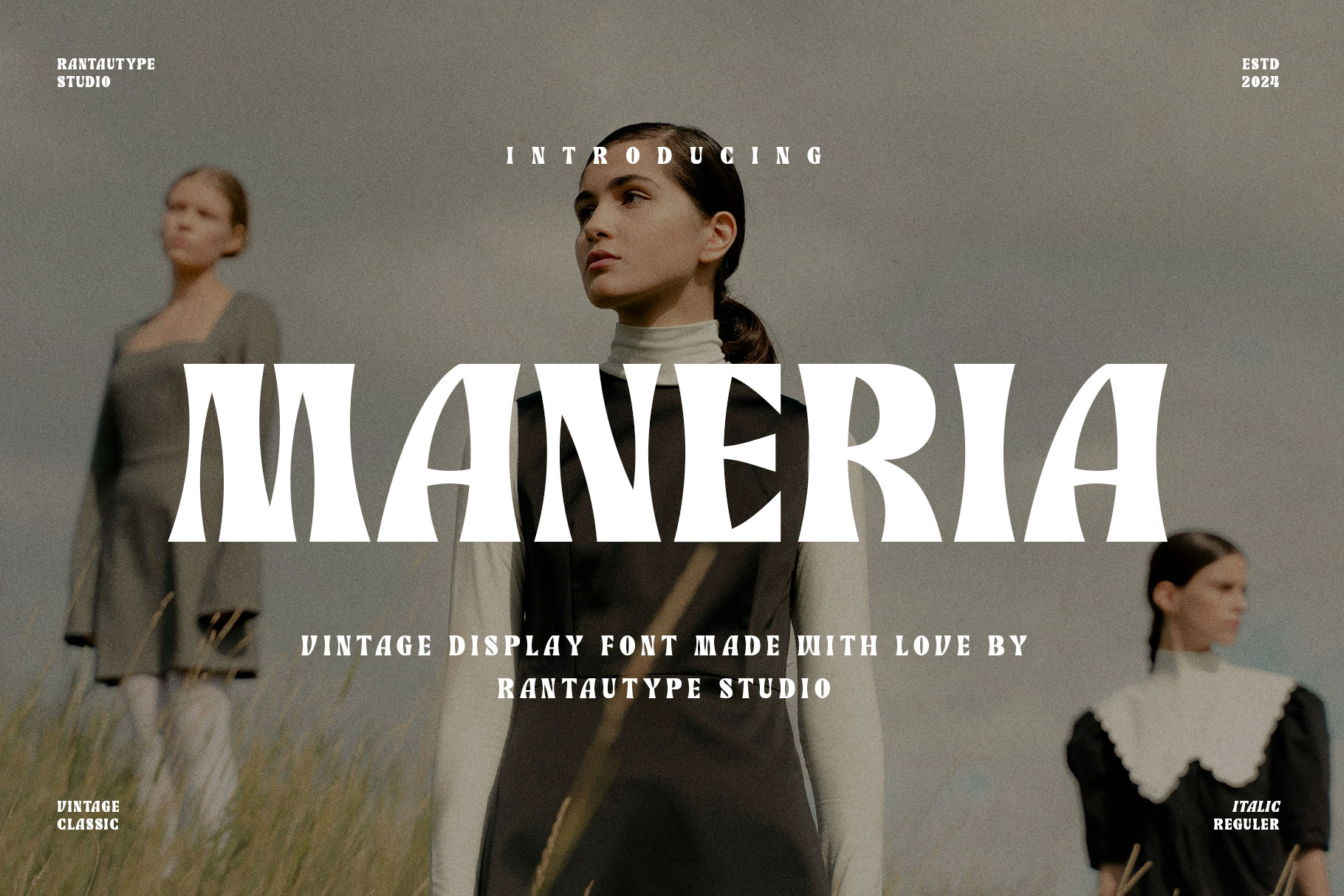 13. Maneria Display Vintage Font