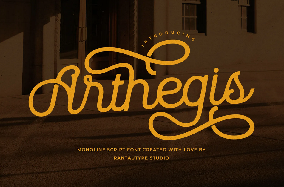 14. Arthegis Script Monoline Font