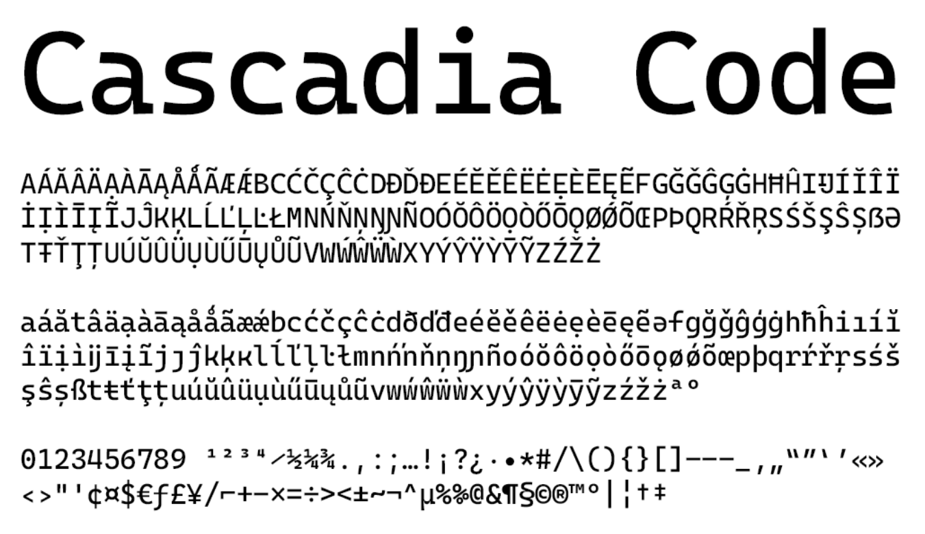 4. Cascadia Code
