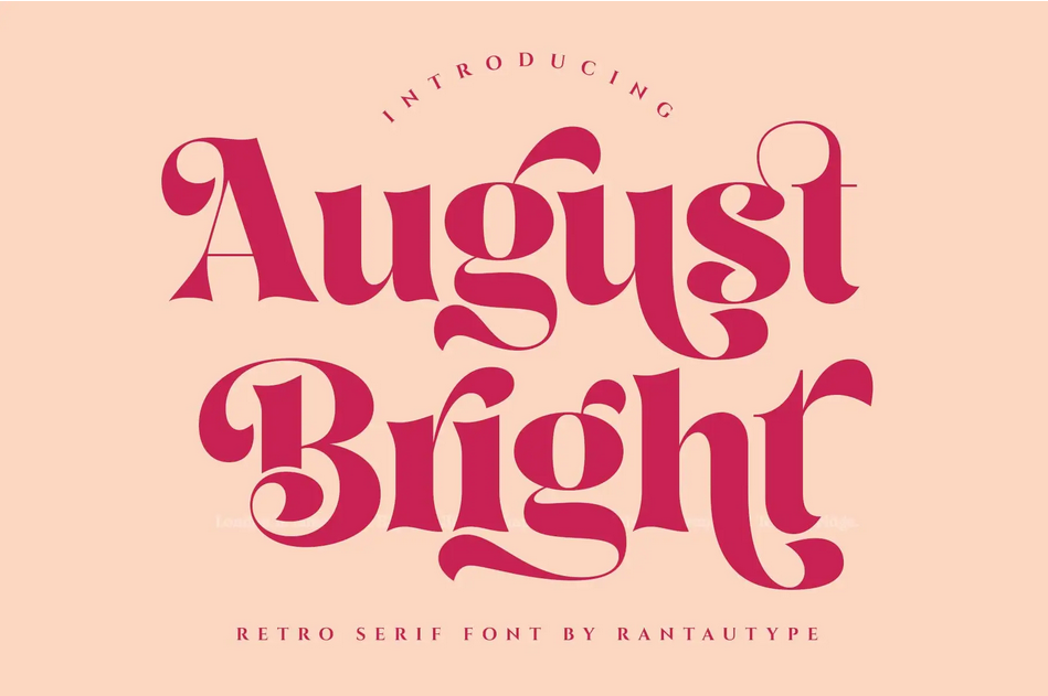 5. August Bright Retro Serif Font