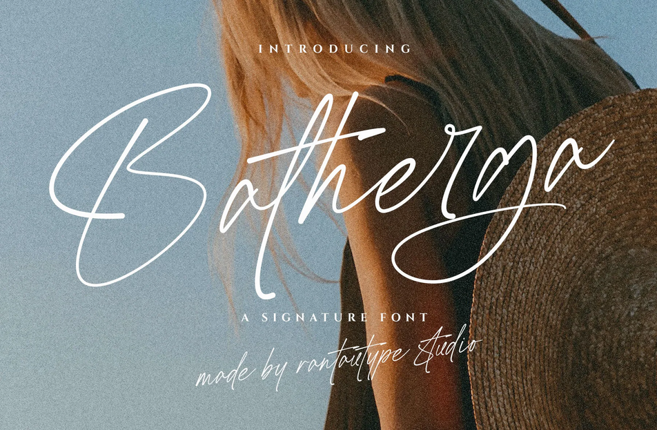 6. Batherga Signature Font