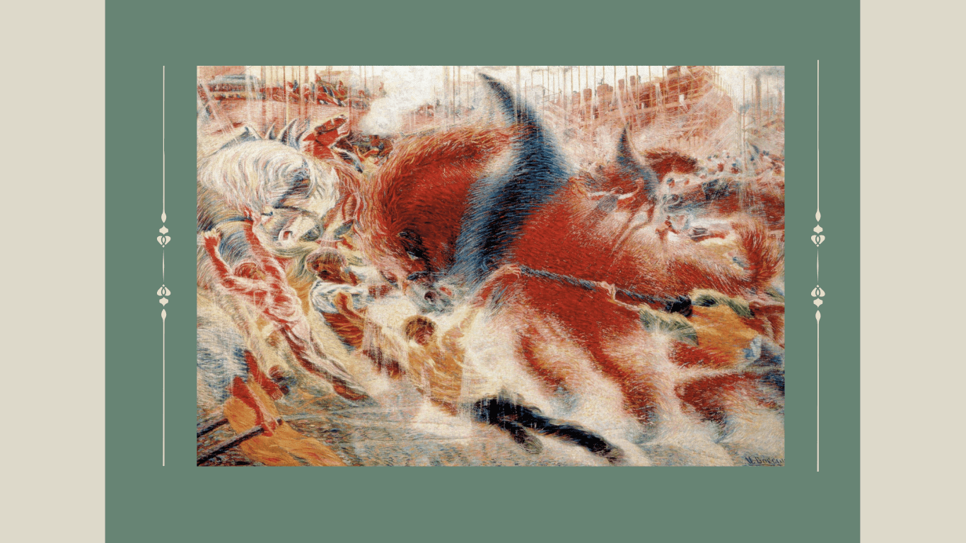 The City Rises by Umberto Boccioni