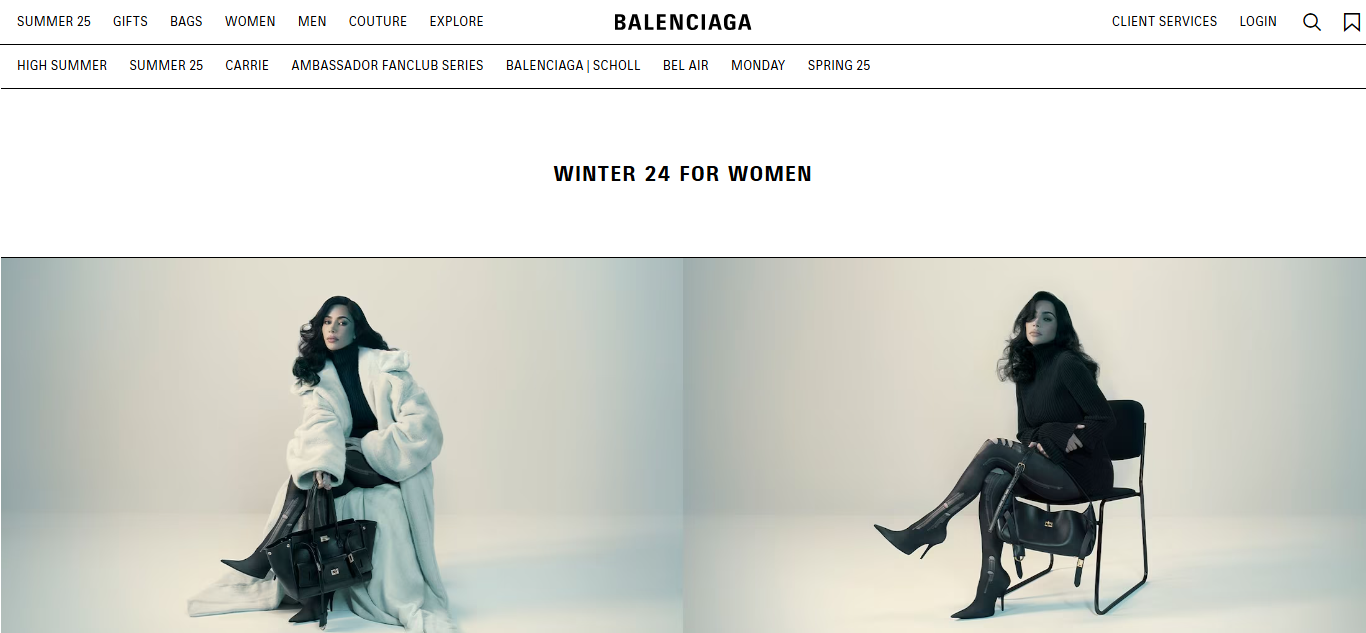 Balenciaga’s web design
